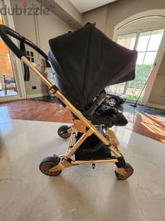 luxury brand mamas and papas stroller and bassinet rose gold