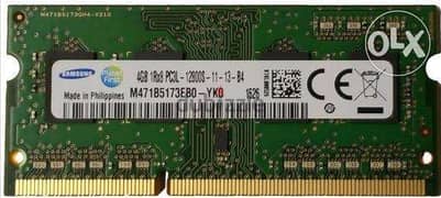 DDR3 Ram 4 GB Samsung Original for laptop رام لابتوب سامسونج اصلي