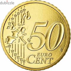 العملة الذهبية النادرة 50 سنت يورو 2002 فرنسا