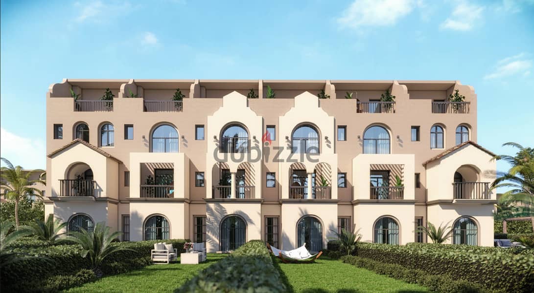 Townhouse villa 210 sqm conner for sale at condominium price in Sarai Compound in front of Talaat Mostafa City 1