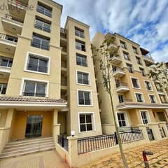 132 sqm apartment for sale, 42% discount, directly on Suez Road, prime location in New Cairo, Sarai New Cairo Compound