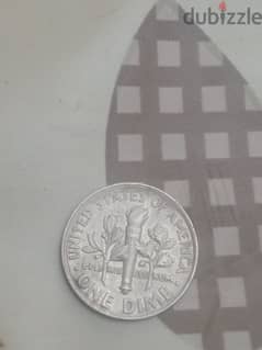 Old one dime of USA since 1989