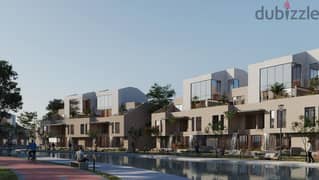 Townhouse for sale on the lakes in a compound in Mostakbal City, in installments over 8 years