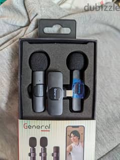 General k10, two Wireless microphone for iPhoneمايك لاسلكي k10 للايفون