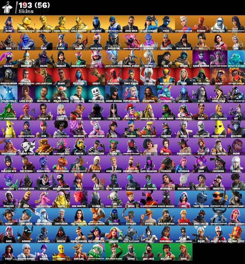 Fortnite Account (193 Skins, 177 Emotes and more) + 88 Other Games 0