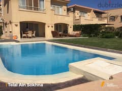 a fully finished Sea view chalet for sale in | Telal El-Sokhna | before porto sokhna directly on the sea with a private garden with lagoon view