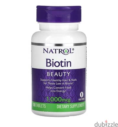 Biotin, 1,000 mcg, 100 Tablets