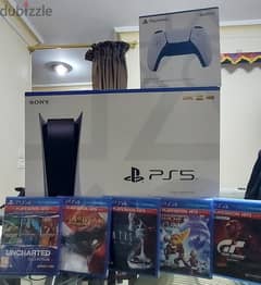 New PS5 with extra new controller + 5 games CDs