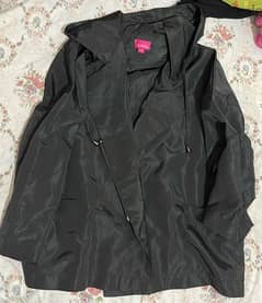 Oversized waterproof black jacket