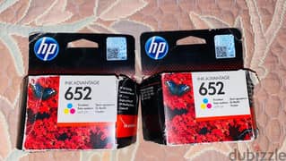 2x new Original HP 652 Ink Cartridge TRICOLOR ثلاثي الالوان