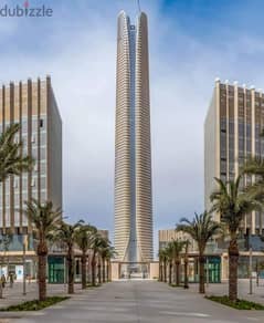 Office, 42 meters, facing the iconic tower, with a direct view of Al Amal Axis, near Monrail Central Station.