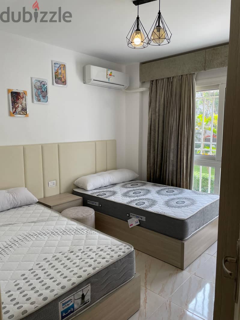 Furnished apartment for rent in Madinaty, 3 bedrooms, 2 bathrooms, hotel furniture, first residence, great location, very close to all services 11
