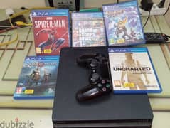 Playstation 4 silm 500gb with 5 games