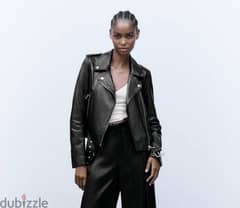 zara leather jacket as new