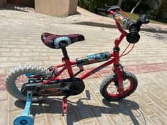 Bicycle Children’s 12” inch strong bike    Cars design عجل with helmet