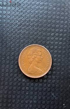 rare 1971 Elizabeth II 2pence coin
