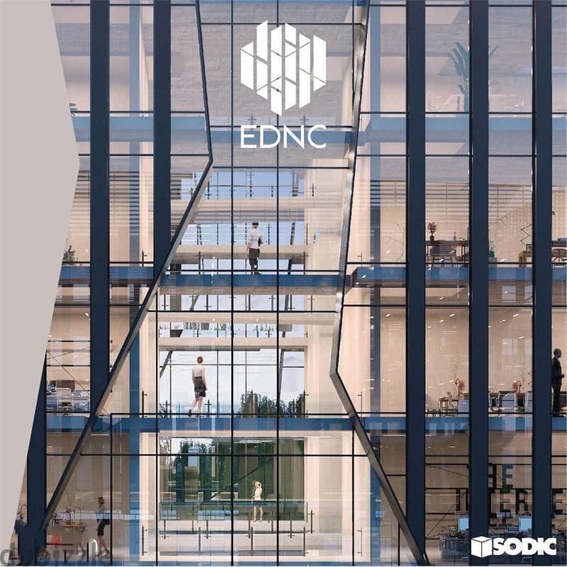 office for rent in EDNC Sodic new cairo التجمع الخامس core and shell 66m2 third floor 0