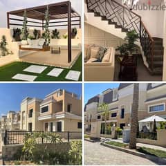Townhouse villa, 3 floors, for sale in Sarai Compound, New Cairo, with installments over 96 months, on the Suez Road, directly next to the cities of S