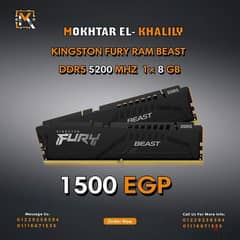 RAM Kingston Fury Beast DDR5 5200 MHz 16 Gb 2×8