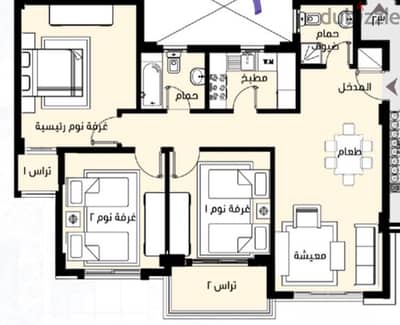 شقة 107 م للبيع مدينتي تقسيط b14 أقل over من المالك فوراً لظروف السفر