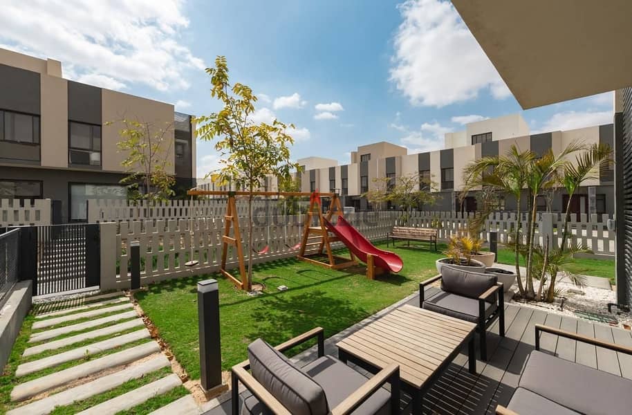 "An apartment ready to live in Al Burouj Compound, 3 bedrooms, a prime location in front of the International Medical Center. " In installments over 8 3