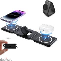 3 in 1 Magnetic Wireless Charger Fast Charging 15W - شاحن ويرلس سريع
