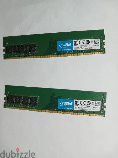 Ram Crucial DDR4 8GB 2X4 1