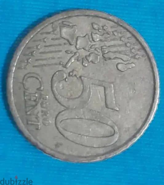 50 سنت إيطالي سنه 2002 1