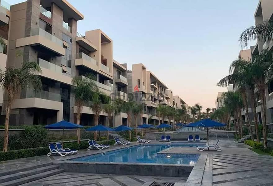 Garden apartment for sale 160 m, immediate receipt and finishing, in La Vista, El Patio 7, Fifth Settlement, next to American University, installments 2