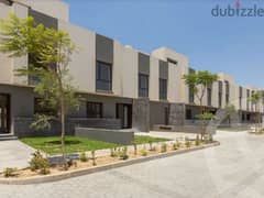 Twin house for sale, semi-finished, with private garden, roof Al Burouj Compound