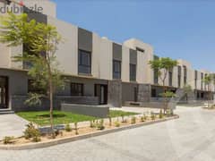 Twin house for sale, semi-finished, with private garden, roof Al Burouj Compound
