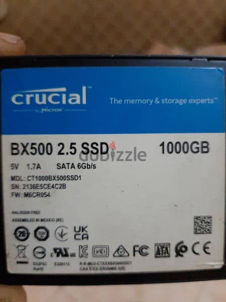 crucial ssd 1000GB 0