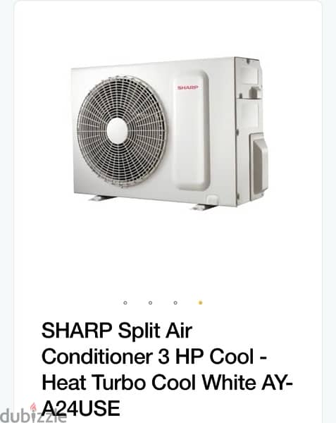 SHARP Split Air Conditioner 3 HP Cool - Heat Turbo Cool WhiteAY-A24USE 4