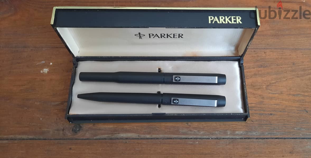 اقلام باركر الفاخرة PARKER 25 matt black epoxy fountain and ballpoint 8