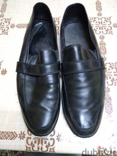 حذاء اسود فلاته جلد طبيعي مقاس ٤٩
