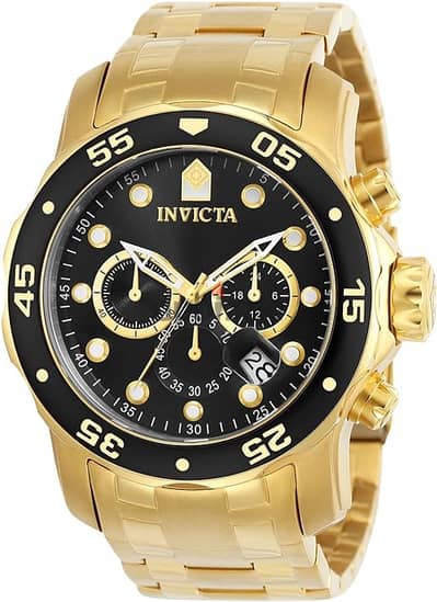 ساعة انفكتا سويسري invicta Pro Diver Model 0072 مطلية بالذهب عيار 18K