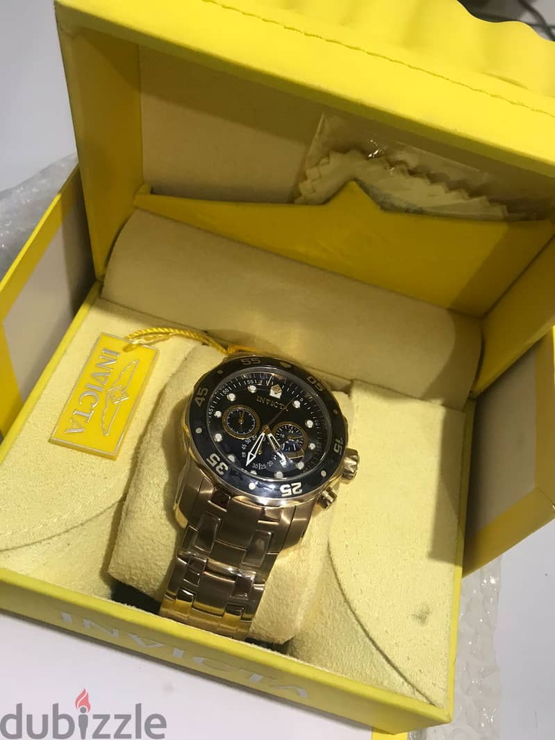 ساعة انفكتا سويسري invicta Pro Diver Model 0072 مطلية بالذهب عيار 18K 6