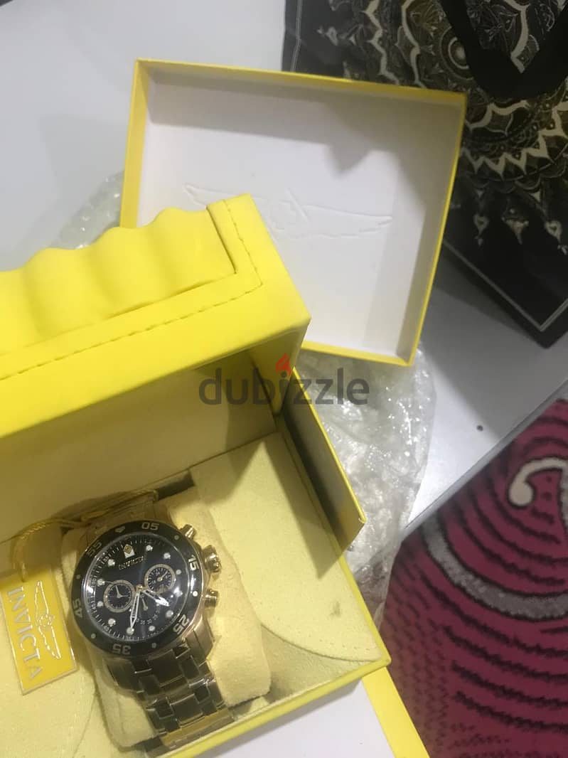 ساعة انفكتا سويسري invicta Pro Diver Model 0072 مطلية بالذهب عيار 18K 7