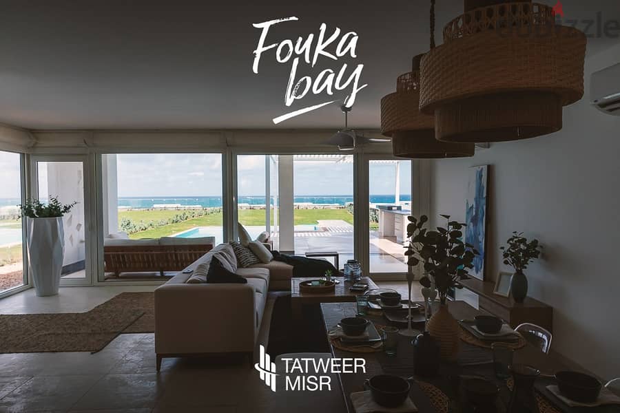 Hotel chalet for sale with 5% down payment, first row on the sea, fully finished and furnished, in Fouka Bay, Ras El Hekma, North Coast 2