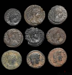 9 عملات امبراطورية رومانية أثرية قسطنطينية