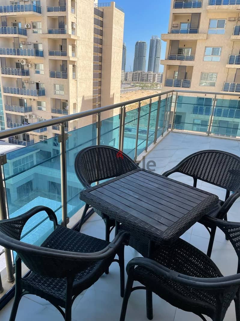 Apartment in Al Alamein Towers with air conditioners, fully finished, sea view, for sale 4