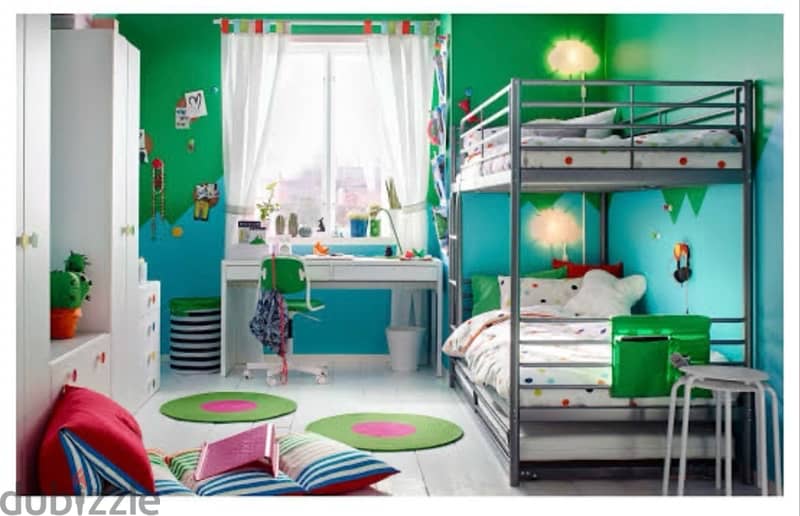 IKEA bunk bed with under bed  سرير دورين ايكيا مع سرير جرار في الاسفل 2