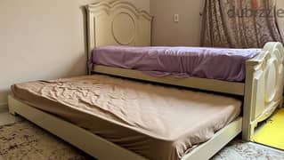 ٢ سرير خشب زان عمولة بتاع زمان خامة ممتازة سرير وتحته سرير ١٢٠ بعجل