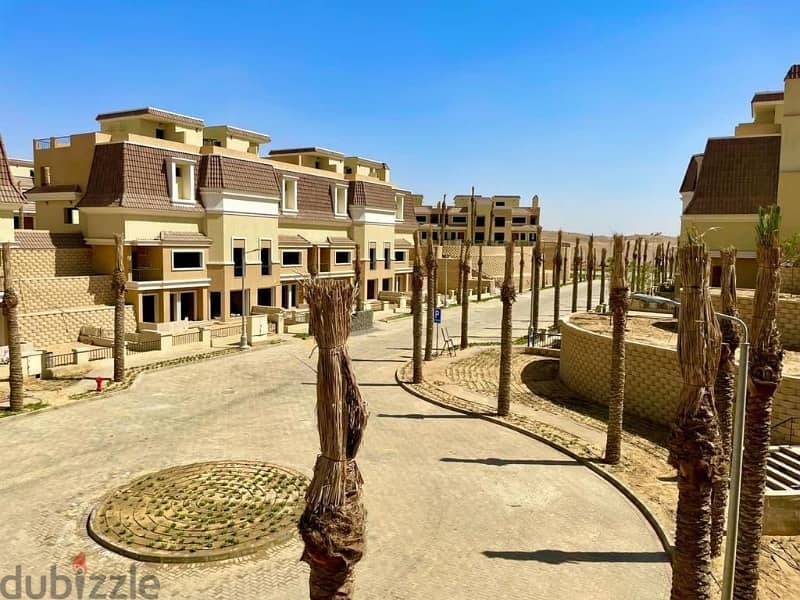 At the best price, villa for sale 295 sqm with garden ultra super lux ready to move in Sarai Al Mostakbal City Compound 9
