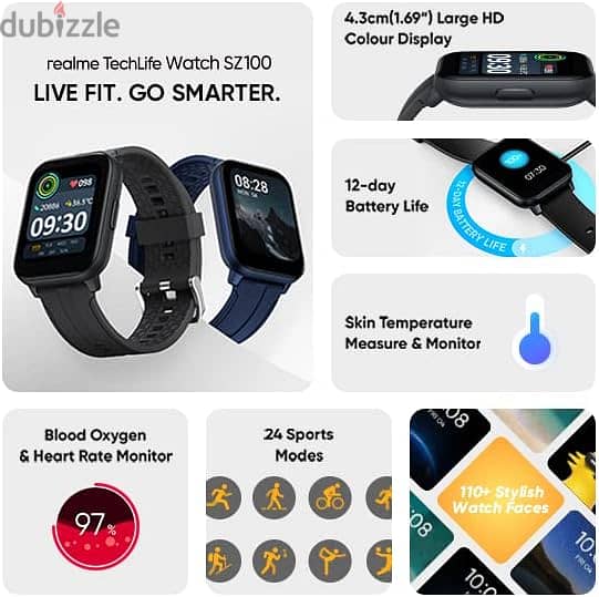 ساعة ذكية ريلمي Realme smart watch techlife sz 100 4