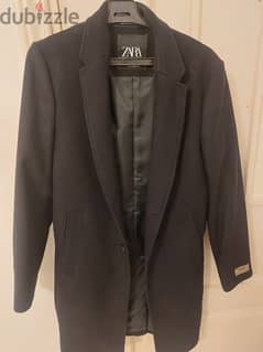 Black Original Zara Wool coat / معطف اسود صوف زارا اصلي