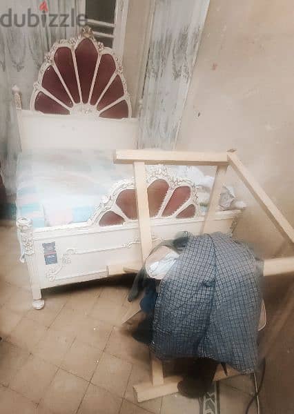 سرير كبير بالمرتبة خشب زان أصلي مريح ديكور كلاسيك 2
