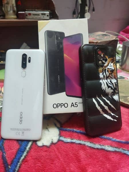 تليفون oppo A5 2020 معاك كرتونه معاها راس الشاحن معاها جراب 0