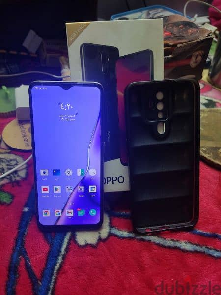 تليفون oppo A5 2020 معاك كرتونه معاها راس الشاحن معاها جراب 1