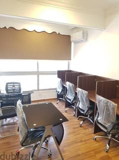 مكتب مفروشه للايجار office space جميع الخدمات مجانيه من المالك مباشر